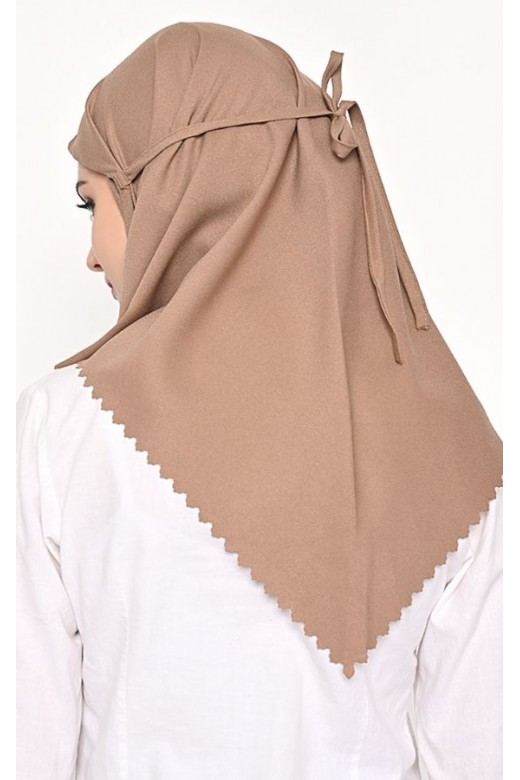 Bergo Sameera Hijab Instant Lasercut Mocca